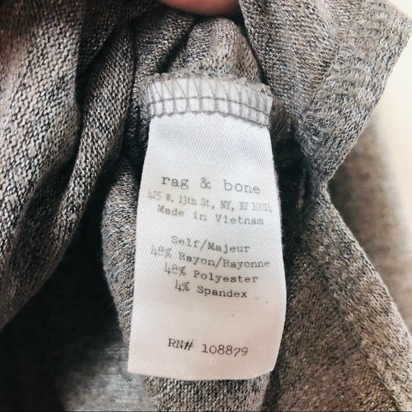 Sold Rag & Bone Jeans Gray Long Sleeve Tee/Shirt- Size Small - Picture 3 of 10